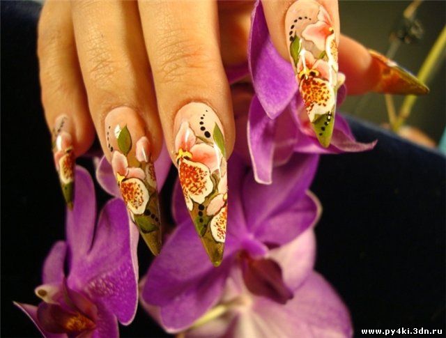 дизайн ногтей Тигровая Орхидея
