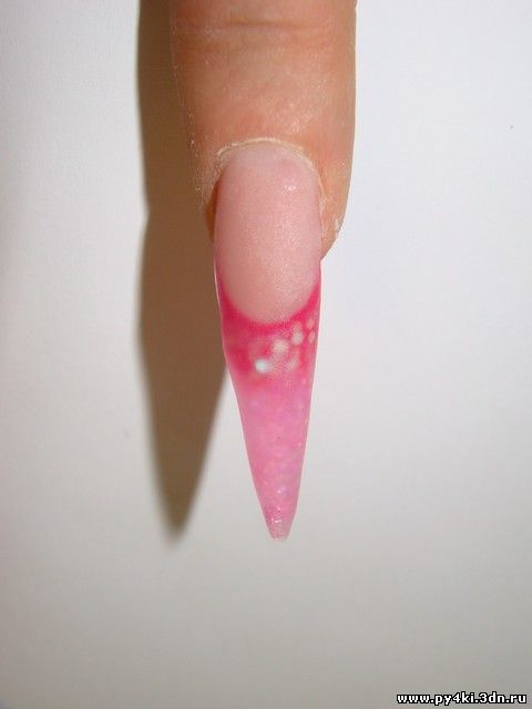ногти розовый френч