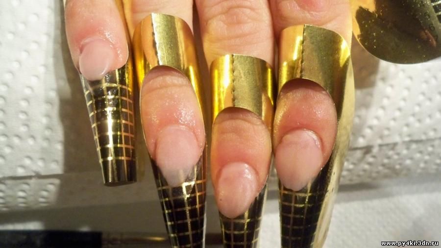 дизайн ногтей золото