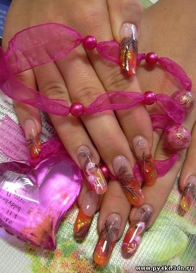 ногти розовые