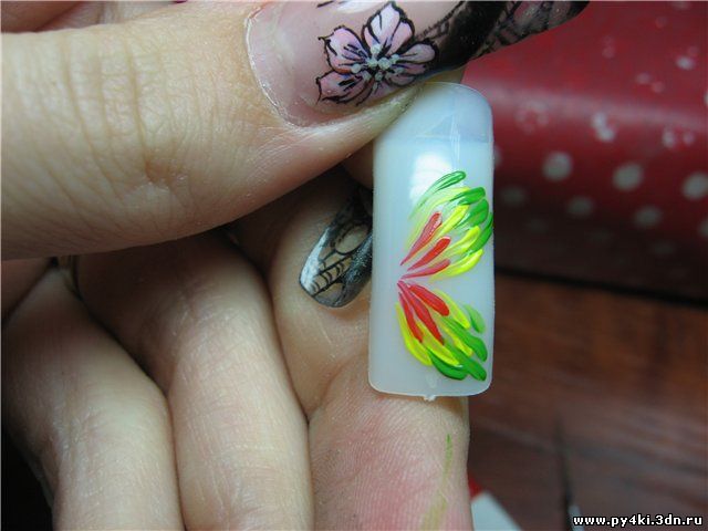 +как нарисовать бабочку +на ногтях