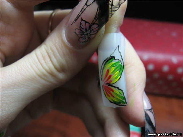 +как рисовать +на ногтях бабочку