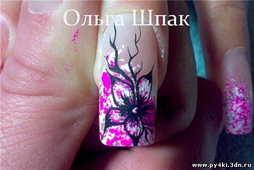 цветы +на ногтях