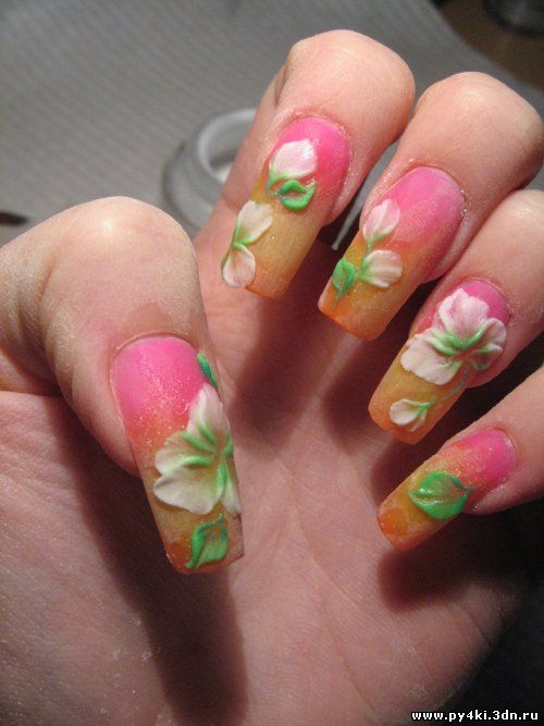 +как +на ногтях нарисовать цветок