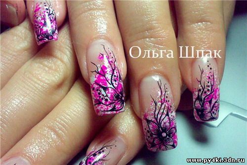 цветок +на ногтях