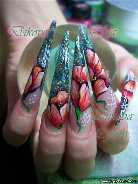 рисунки цветов +на ногтях