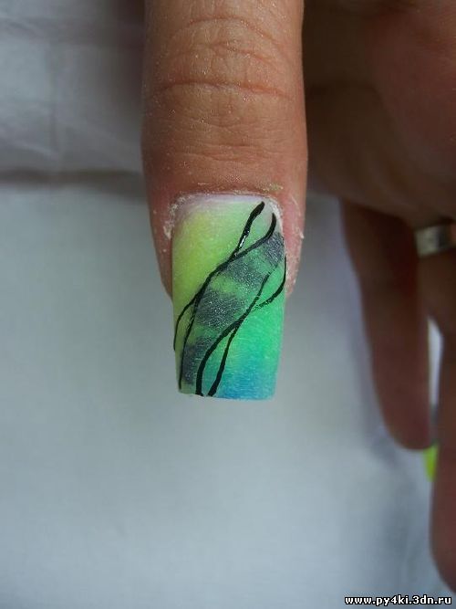наращивание ногтей цветным акрилом